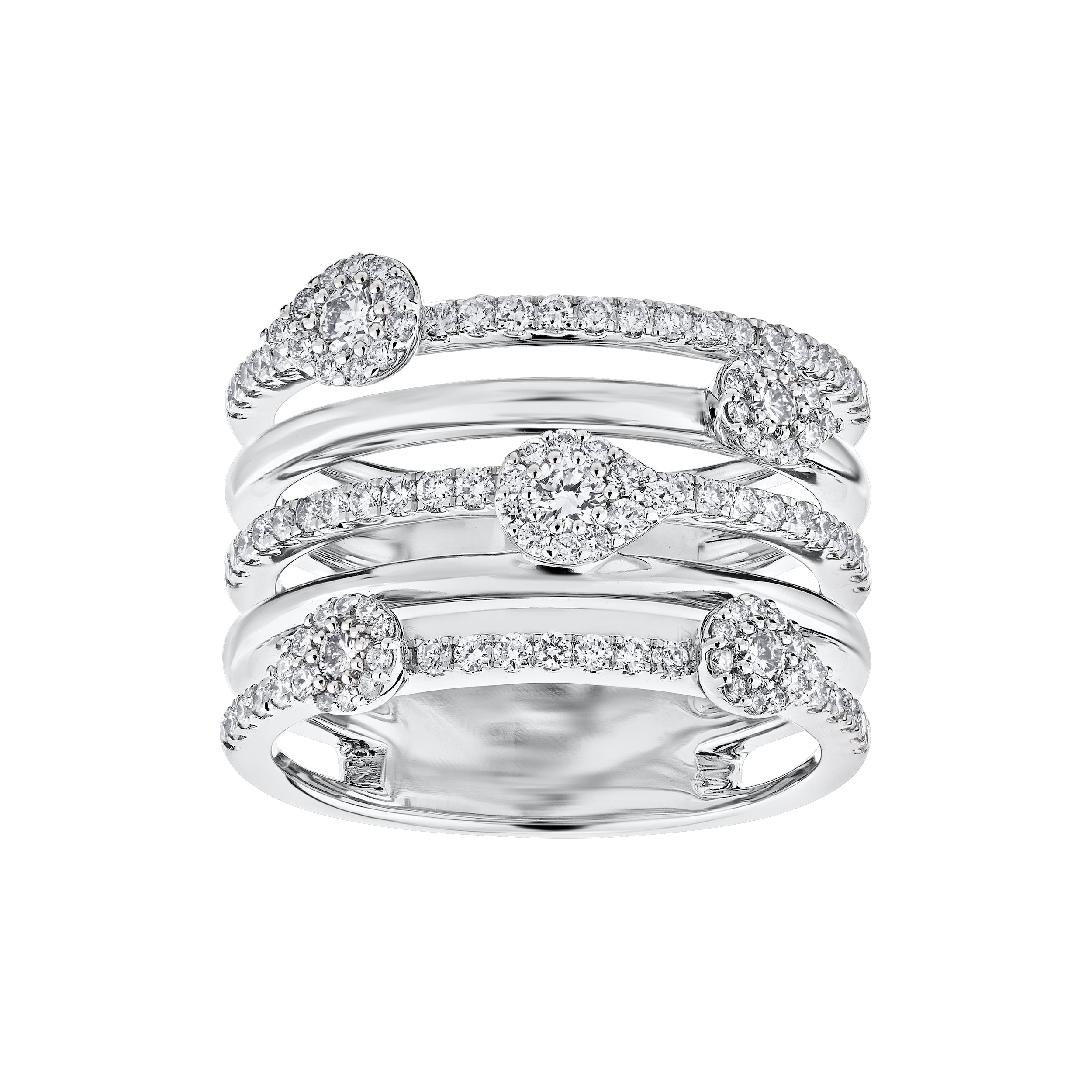 Diamond Pear Shaped Clusters with Multi Open Row Ring