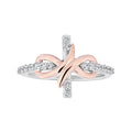 Diamond Two Tone Infinity Cross Pendant