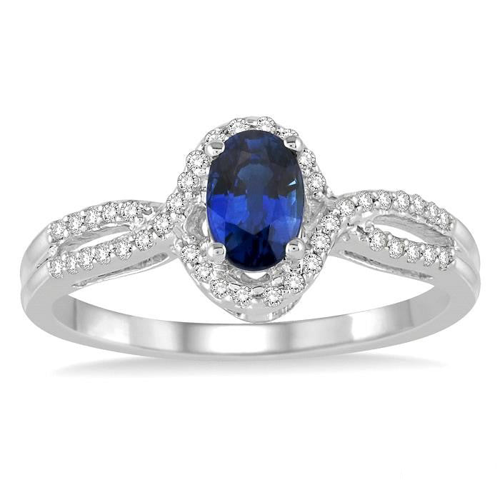 Oval Shape Gemstone & Diamond Ring