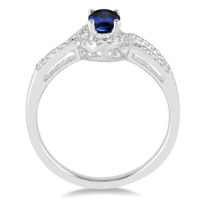 Oval Shape Gemstone & Diamond Ring