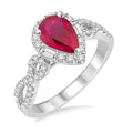 PEAR SHAPE GEMSTONE & DIAMOND RING