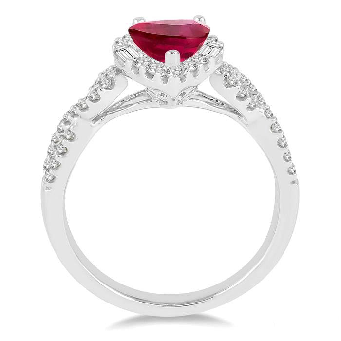 PEAR SHAPE GEMSTONE & DIAMOND RING