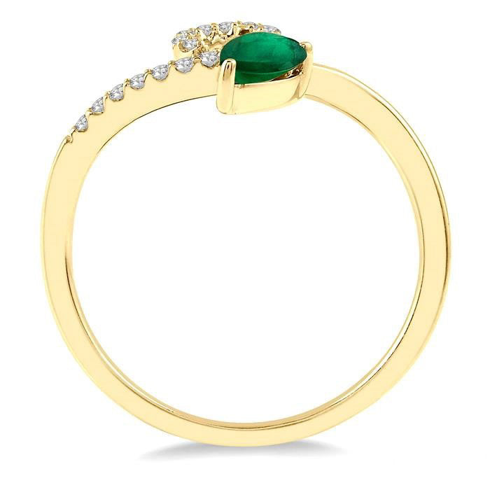 Pear Shape Gemstone & Diamond Ring