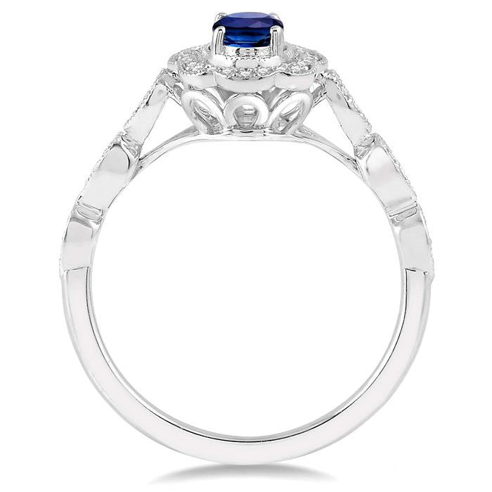 Oval Shape Gemstone & Diamond Ring