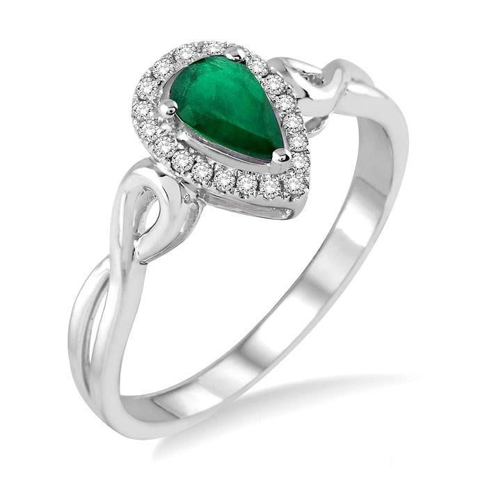 Pear Shape Gemstone & Halo Diamond Ring