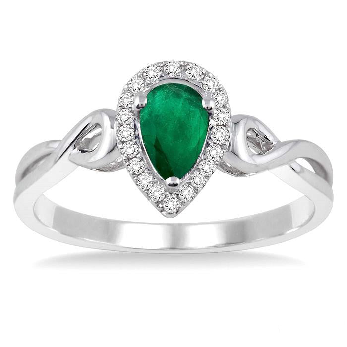 Pear Shape Gemstone & Halo Diamond Ring