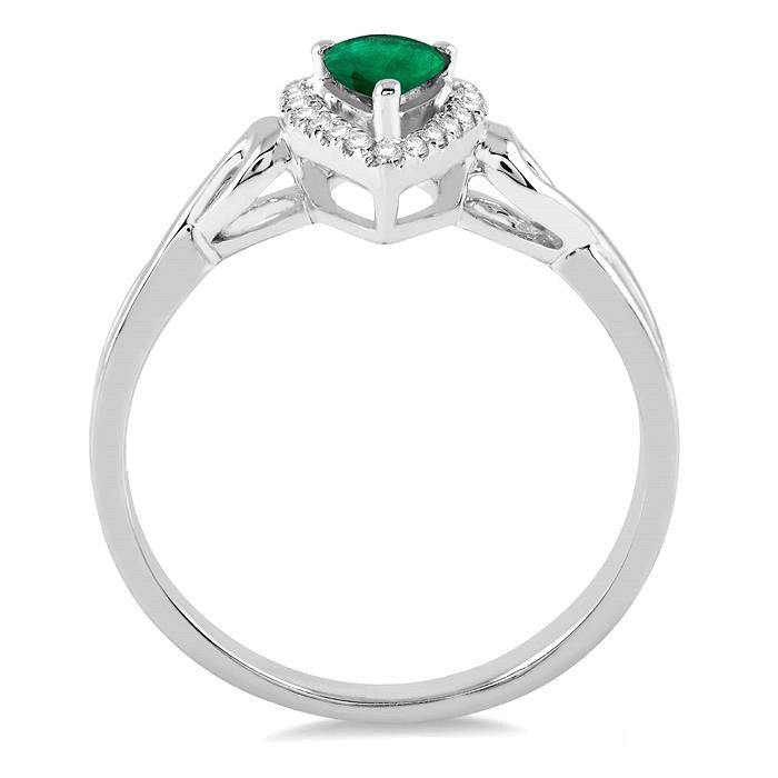 Pear Shape Gemstone & Halo Diamond Ring