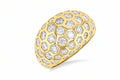 Bold Hexagon Shape Honeycomb Diamond Fashion Dome Ring