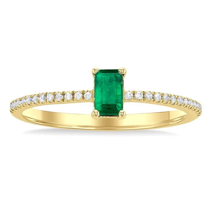 Gemstone & Petite Diamond Fashion Ring