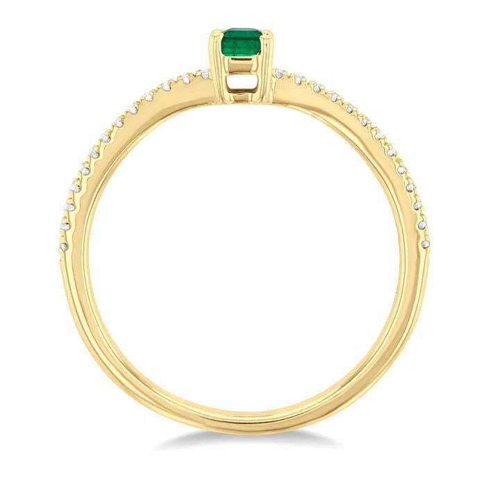 Gemstone & Petite Diamond Fashion Ring