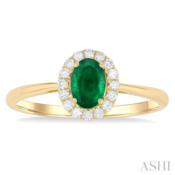 Oval Shape Gemstone & Halo Diamond Ring