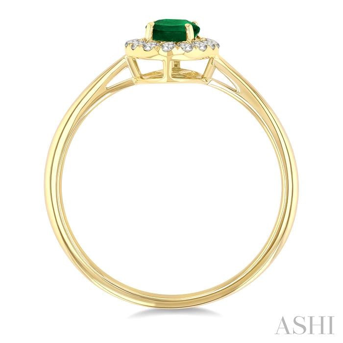 Oval Shape Gemstone & Halo Diamond Ring