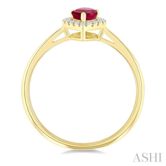 Pear Shape Gemstone & Halo Diamond Ring