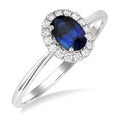 Oval Shape Gemstone & Halo Diamond Ring