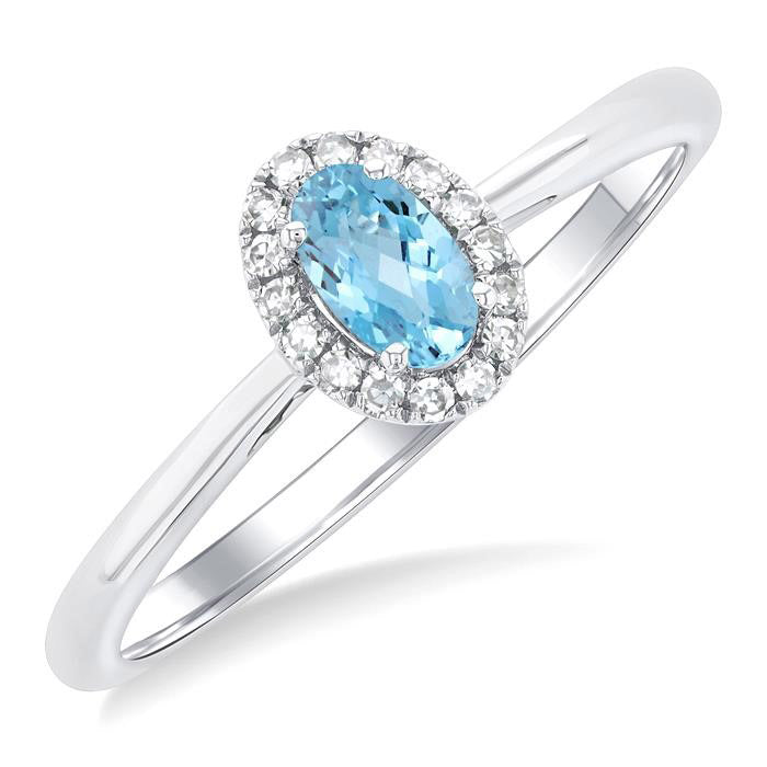 Oval Shape Gemstone & Halo Diamond Ring