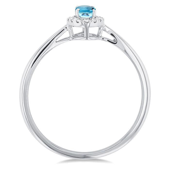 Oval Shape Gemstone & Halo Diamond Ring