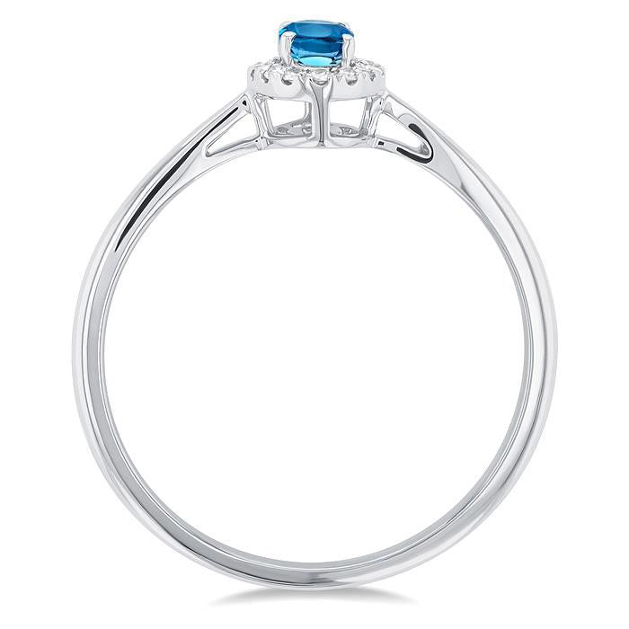 Oval Shape Gemstone & Halo Diamond Ring