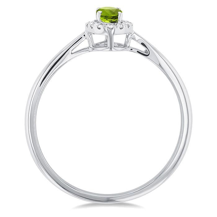 Oval Shape Gemstone & Halo Diamond Ring