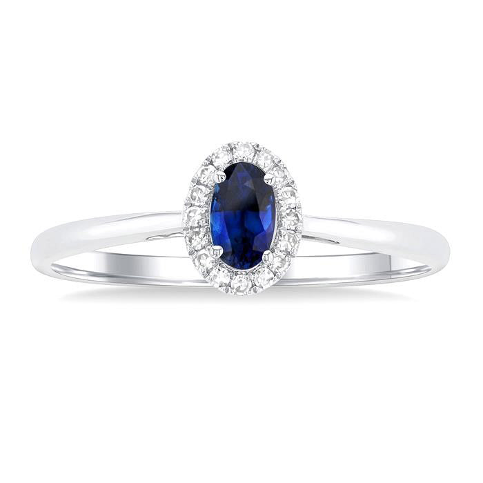 Oval Shape Gemstone & Halo Diamond Ring