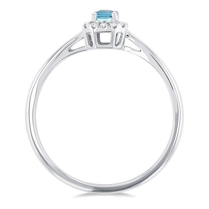 Emerald Shape Gemstone & Halo Diamond Ring