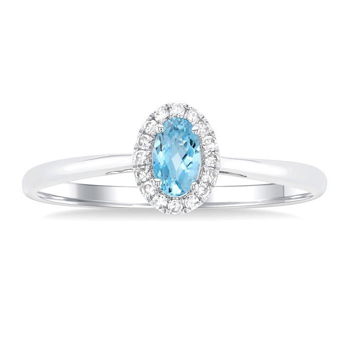 Oval Shape Gemstone & Halo Diamond Ring