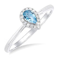 Pear Shape Gemstone & Halo Diamond Ring