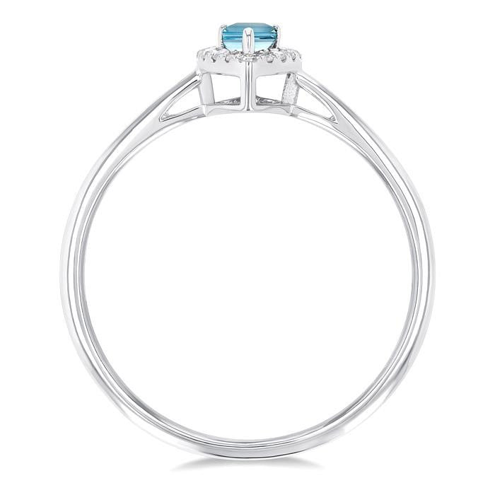 Pear Shape Gemstone & Halo Diamond Ring