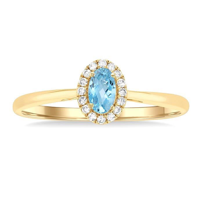 Oval Shape Gemstone & Halo Diamond Ring