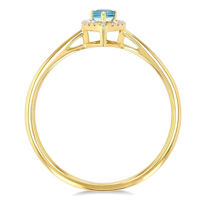 Pear Shape Gemstone & Halo Diamond Ring