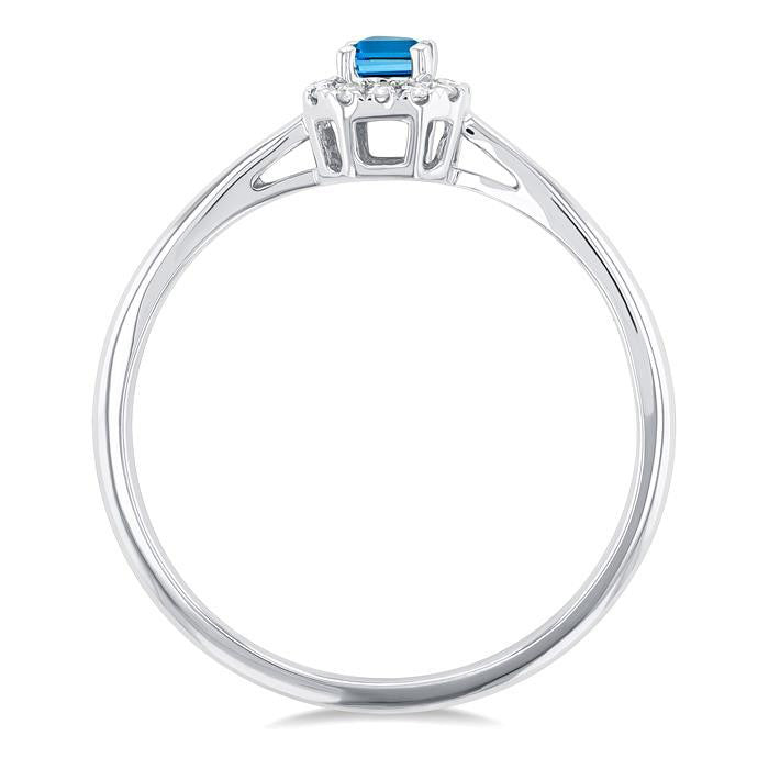 Emerald Shape Gemstone & Halo Diamond Ring