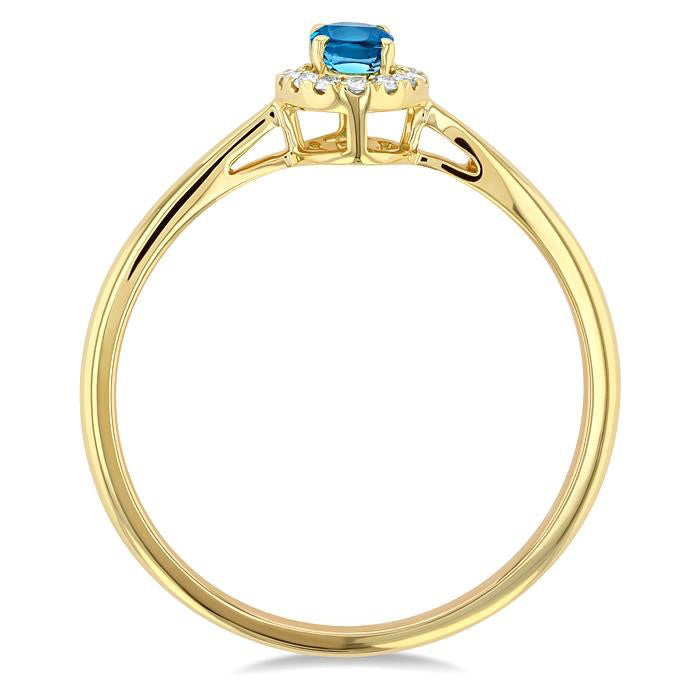 Oval Shape Gemstone & Halo Diamond Ring