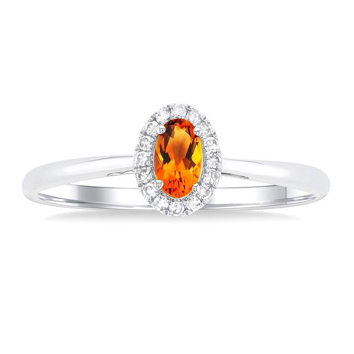 Oval Shape Gemstone & Halo Diamond Ring