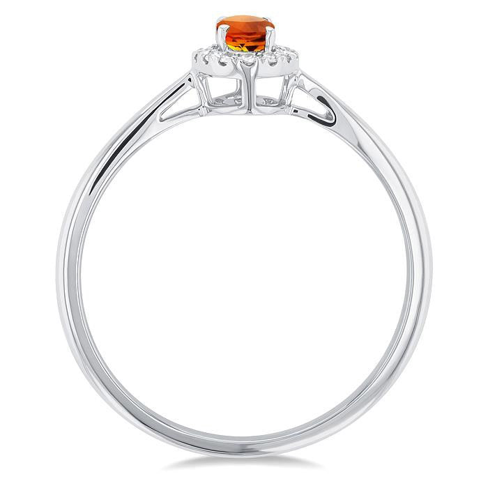 Oval Shape Gemstone & Halo Diamond Ring