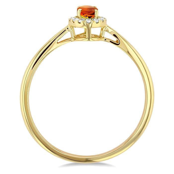 Oval Shape Gemstone & Halo Diamond Ring