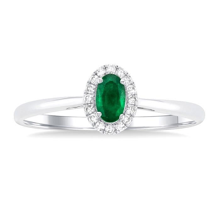 Oval Shape Gemstone & Halo Diamond Ring