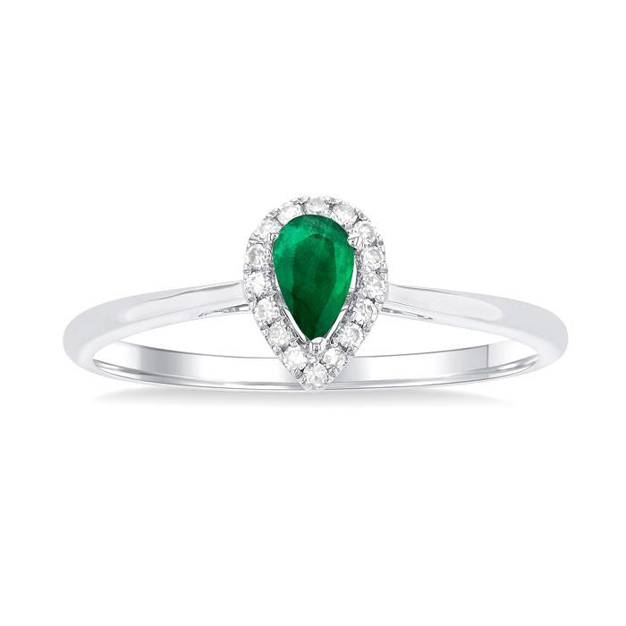 Pear Shape Gemstone & Halo Diamond Ring