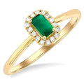 Gemstone & Halo Diamond Ring