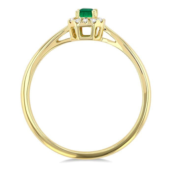 Gemstone & Halo Diamond Ring
