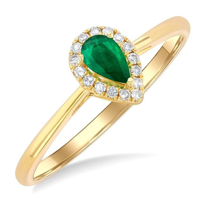 Pear Shape Gemstone & Diamond Ring