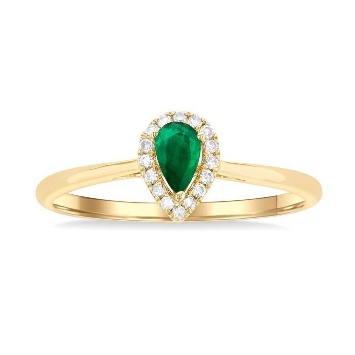 Pear Shape Gemstone & Diamond Ring