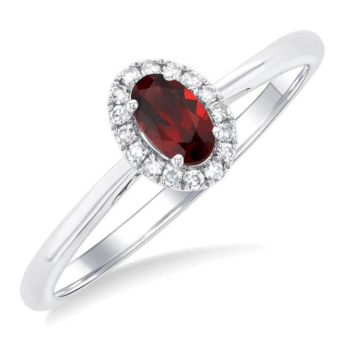Oval Shape Gemstone & Halo Diamond Ring