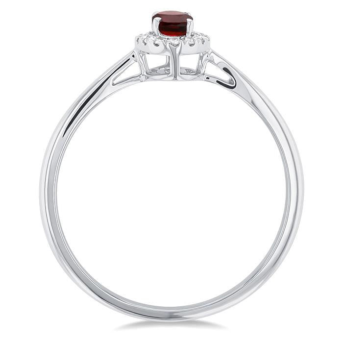 Oval Shape Gemstone & Halo Diamond Ring