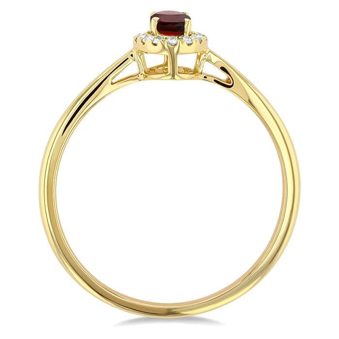 Oval Shape Gemstone & Halo Diamond Ring