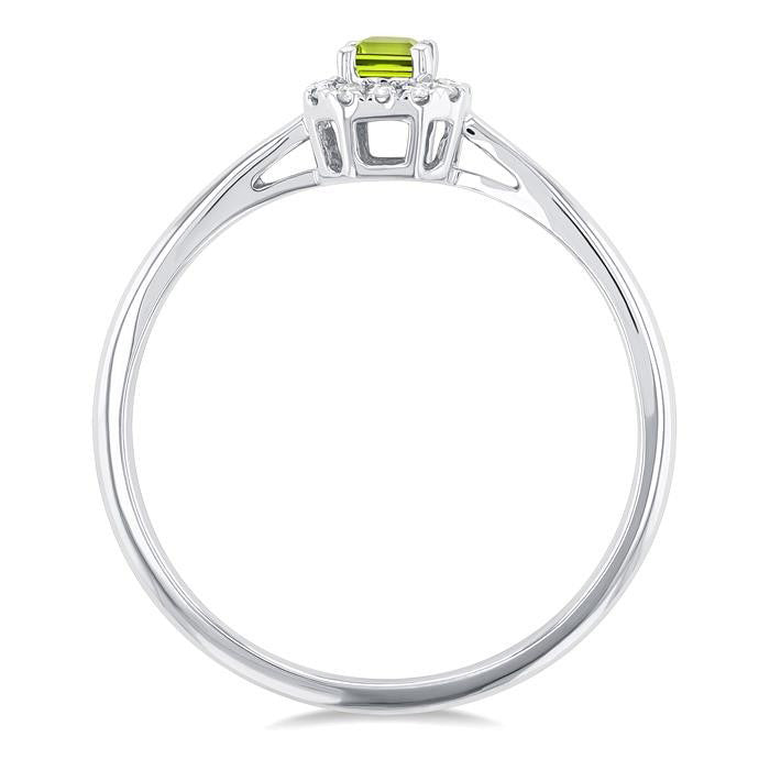 Emerald Shape Gemstone & Halo Diamond Ring