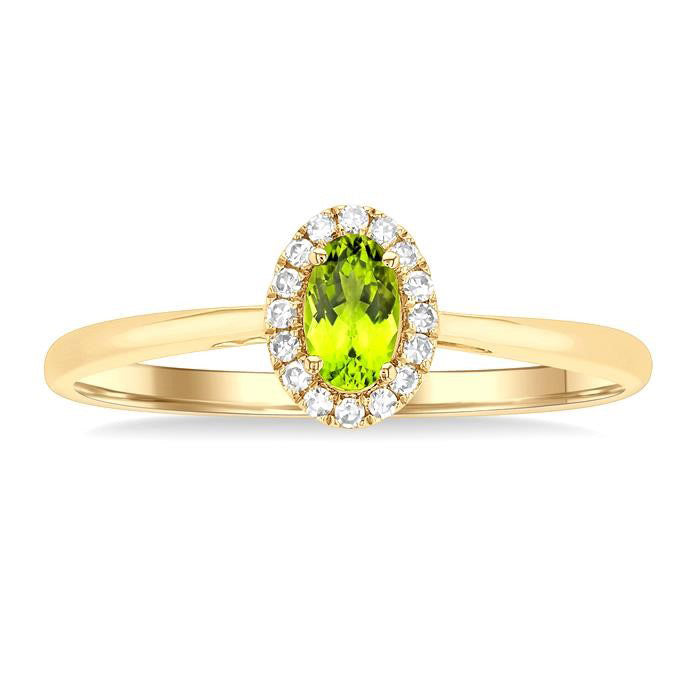 Oval Shape Gemstone & Halo Diamond Ring