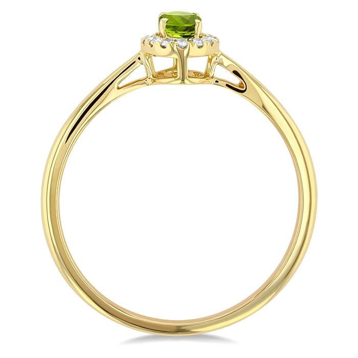 Oval Shape Gemstone & Halo Diamond Ring