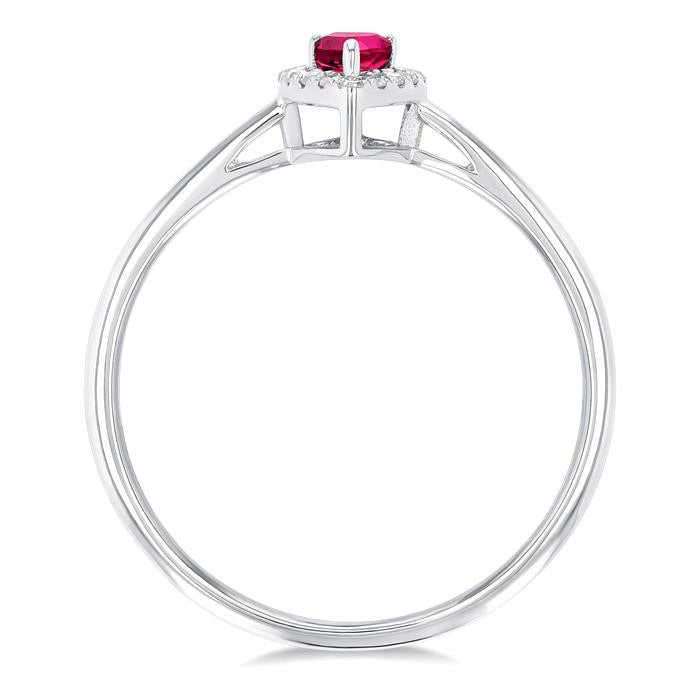 Pear Shape Gemstone & Halo Diamond Ring