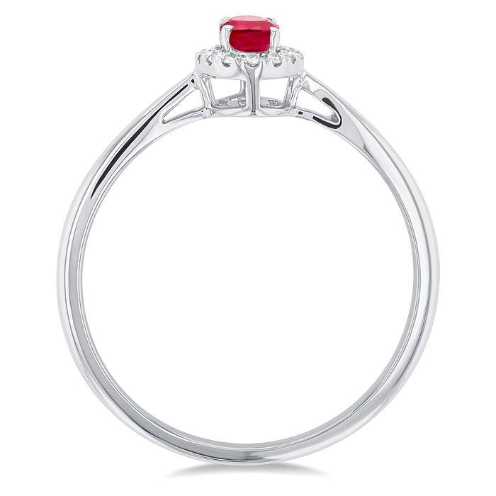 Oval Shape Gemstone & Halo Diamond Ring