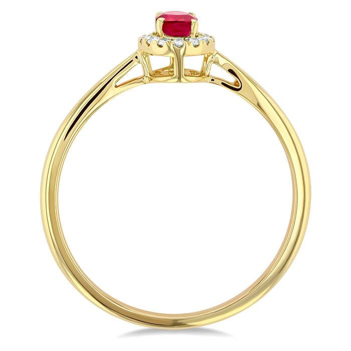 Oval Shape Gemstone & Halo Diamond Ring