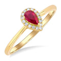 Pear Shape Gemstone & Diamond Ring